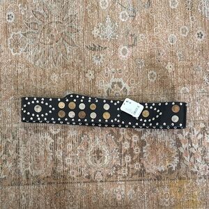 Free People Black Belt with Gold and Silver Details vegan coins belt